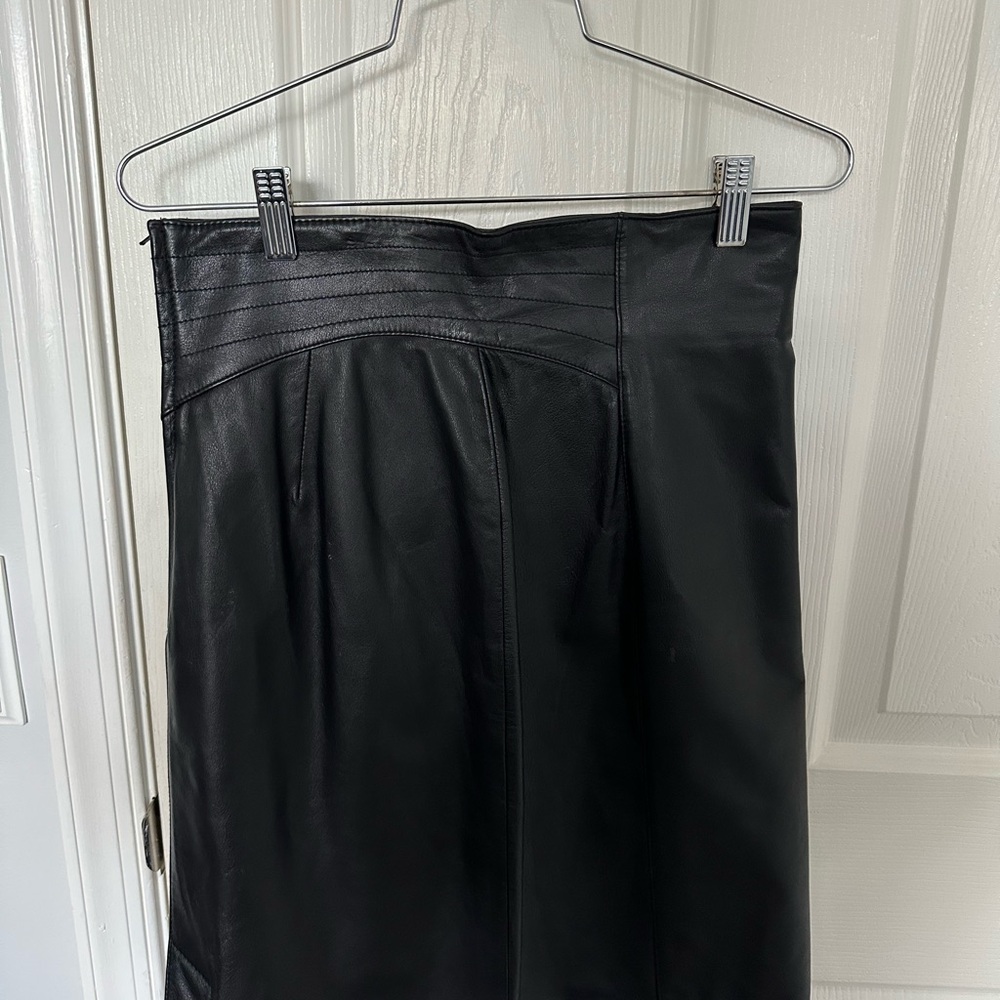 Vintage Black Leather Skirt